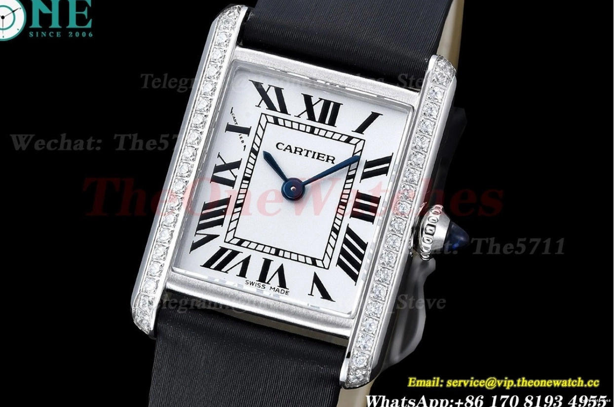 On Small Diamond Tank Bezel Quartz Must Strap Satin Black K11F 0419